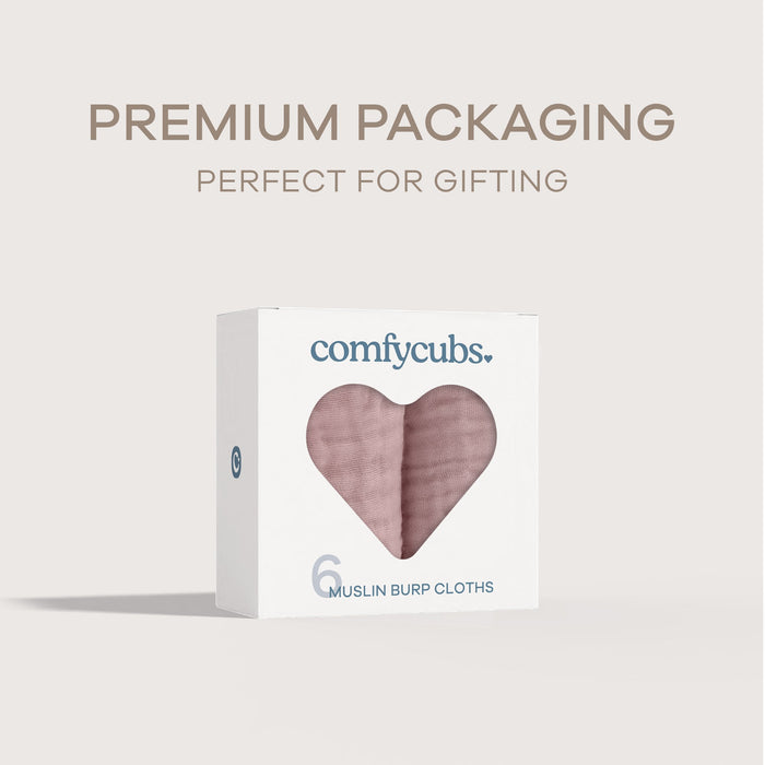 Muslin Burp Cloths by Comfy Cubs - Mauve Muslin Burp Cloths Comfy Cubs