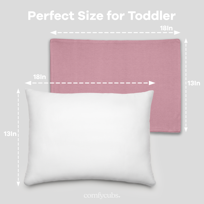 Toddler Pillows with Soft Cotton Pillow Case by Comfy Cubs - Mauve Comfy Cubs