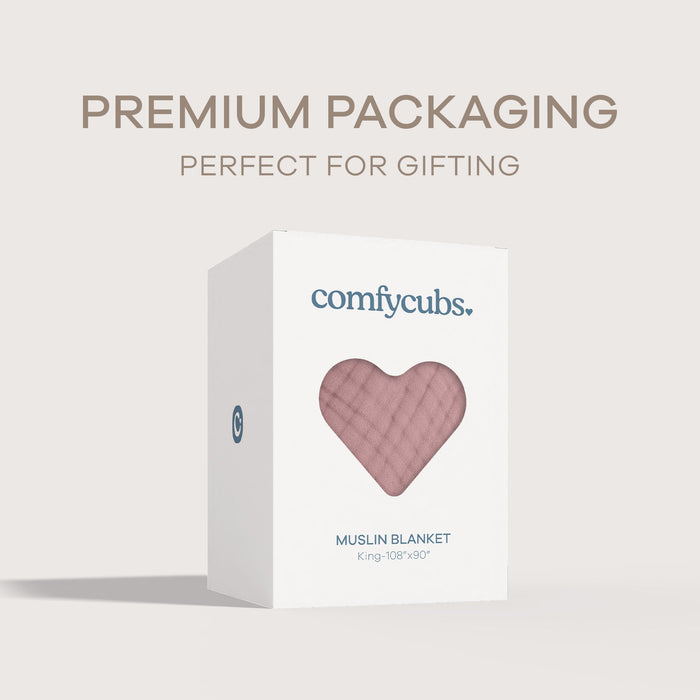 Adult Muslin Blanket by Comfy Cubs in Mauve Muslin Comfy Cubs