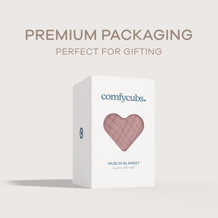 Adult Muslin Blanket by Comfy Cubs in Mauve Muslin Comfy Cubs