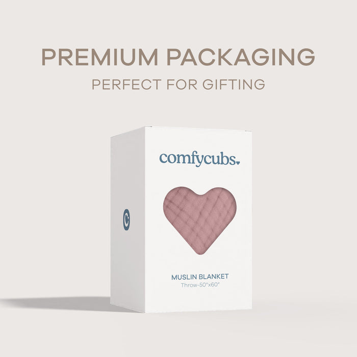 Adult Muslin Blanket by Comfy Cubs in Mauve Muslin Comfy Cubs