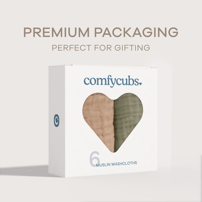 Muslin Washcloths by Comfy Cubs - Multicolor Washcloths Comfy Cubs