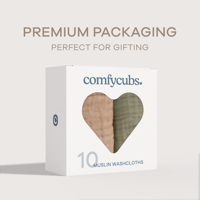 Muslin Washcloths by Comfy Cubs - Multicolor Washcloths Comfy Cubs