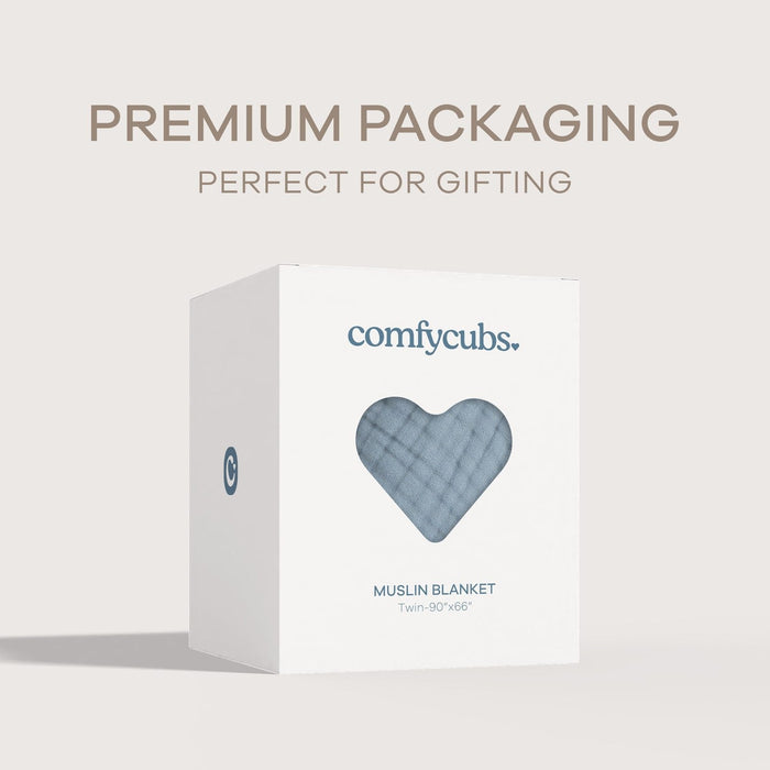 Adult Muslin Blanket by Comfy Cubs in Pacific Blue Muslin Comfy Cubs