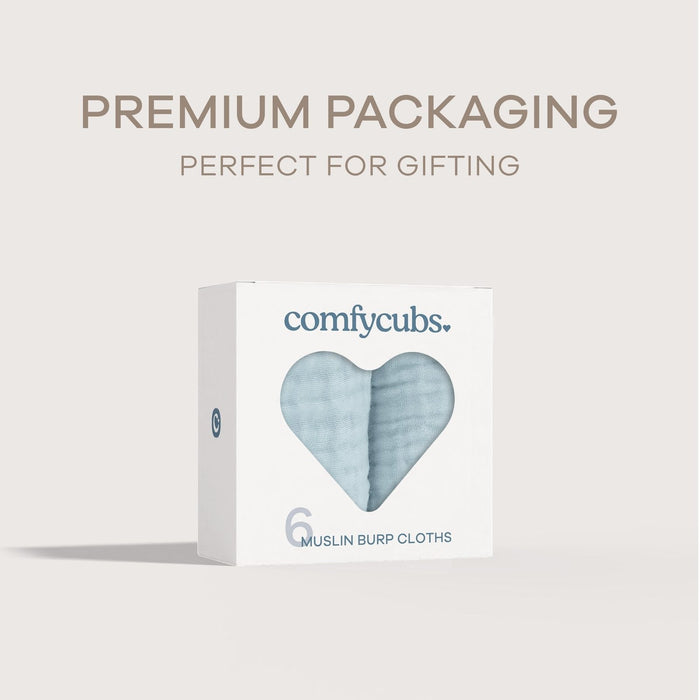 Muslin Burp Cloths by Comfy Cubs - Sky Blue Muslin Burp Cloths Comfy Cubs