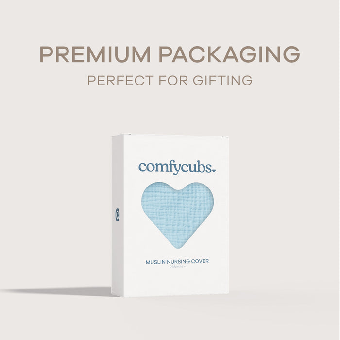 Muslin Nursing Cover by Comfy Cubs - Sky Blue Nursing Covers Comfy Cubs