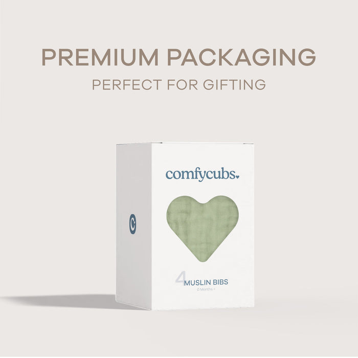 Muslin Bibs by Comfy Cubs - Sage Bibs Comfy Cubs