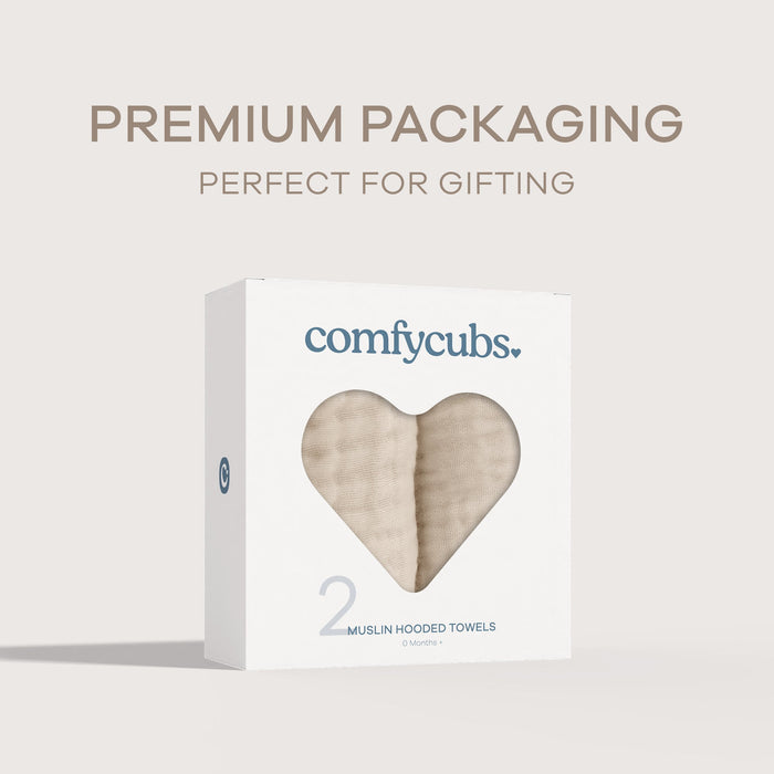 Baby Hooded Towels by Comfy Cubs - Sand Hooded Towels Comfy Cubs