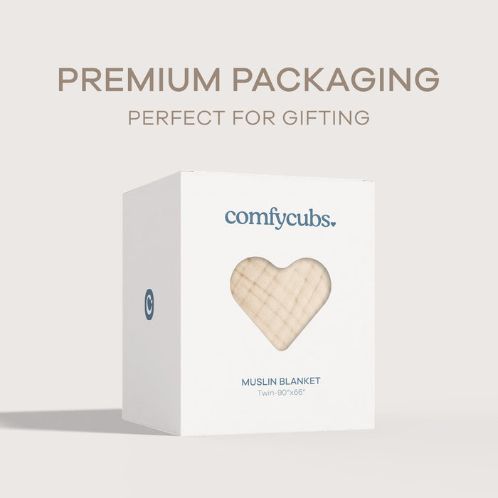 Adult Muslin Blanket by Comfy Cubs in Sand Muslin Comfy Cubs