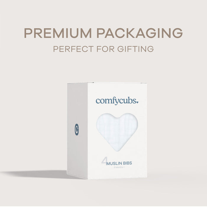 Muslin Bibs by Comfy Cubs - White Bibs Comfy Cubs