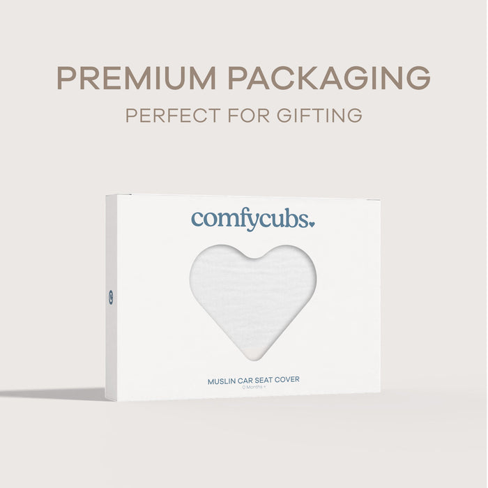 Baby Car Seat Cover by Comfy Cubs - White Car Seat Cover Comfy Cubs