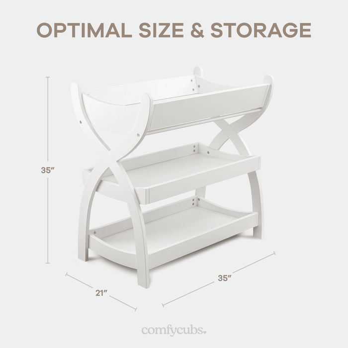 Baby Changing Table by Comfy Cubs - White Changing Table Comfy Cubs