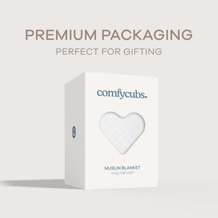 Adult Muslin Blanket by Comfy Cubs in White Muslin Comfy Cubs