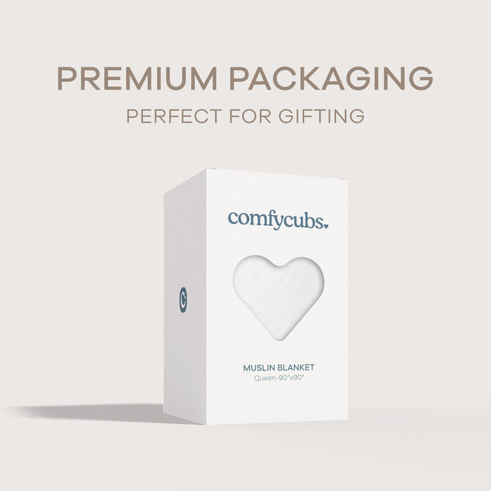 Adult Muslin Blanket by Comfy Cubs in White Muslin Comfy Cubs