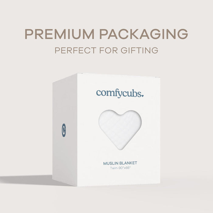 Adult Muslin Blanket by Comfy Cubs in White Muslin Comfy Cubs