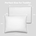 Toddler Pillows with Soft Muslin Pillow Case by Comfy Cubs - White Comfy Cubs