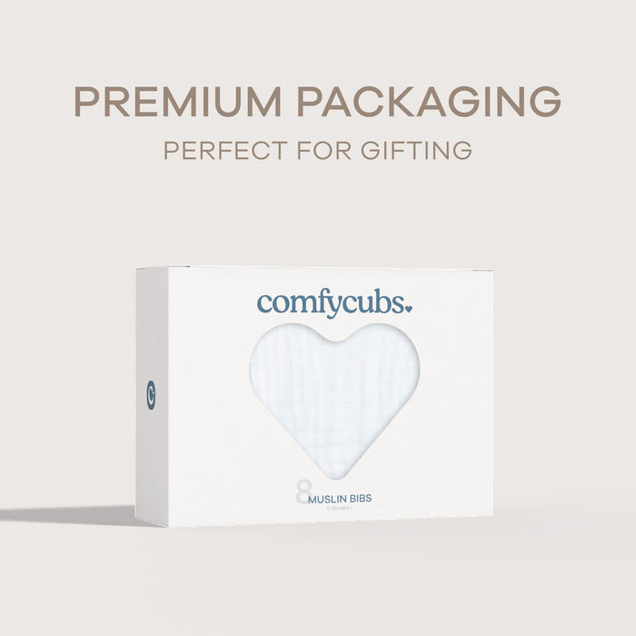 Muslin Bibs by Comfy Cubs - White Bibs Comfy Cubs