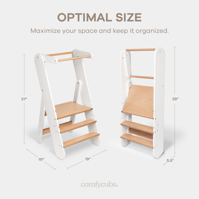 Kids Step Stool for Ages 3+ in White Step Stool Comfy Cubs