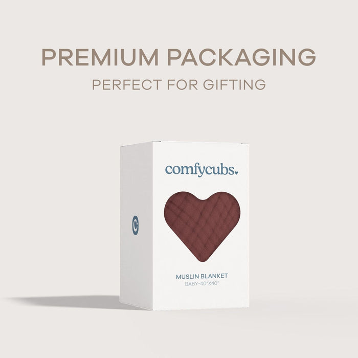 Baby Muslin Blanket by Comfy Cubs in Wine Muslin Comfy Cubs