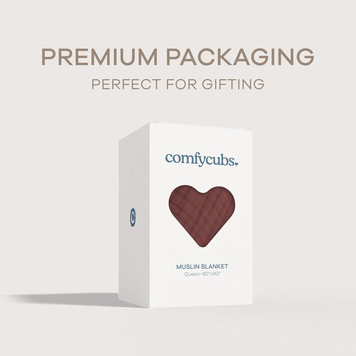 Adult Muslin Blanket by Comfy Cubs in Wine Muslin Comfy Cubs