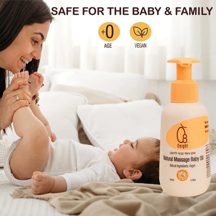 OEIGHT NATURAL MASSAGE BABY OIL  3.38OZ