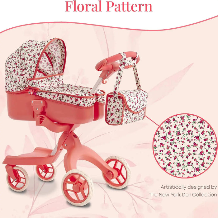 THE NEW YORK DOLL COLLECTION  DOLL STROLLER -  FLORAL