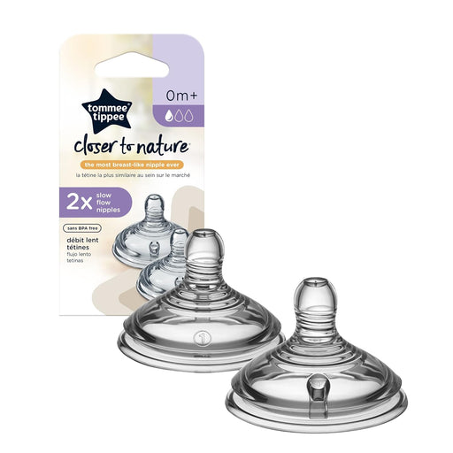 TOMMEE TIPPEE CLOSER TO NATURE NIPPLES - SLOW FLOW, 2 PK