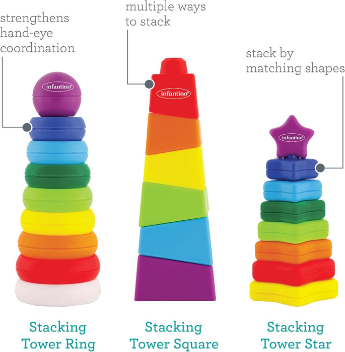 PLAYKIDIZ RAINBOW STACKERS TRIO SET - 23 PCS