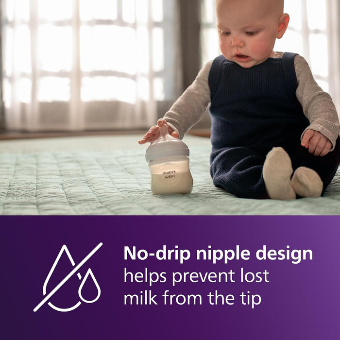 PHILIPS AVENT NATURAL BABY BOTTLES WITH NATURAL RESPONSE NIPPLES (SLOW FLOW, FLOW 2), 4OZ, 2-PACK BABY BOTTLE AVENT