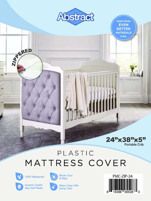 ABSTRACT PLASTIC MATTRESS COVER ZIPPERED 24" X 38" X 7"