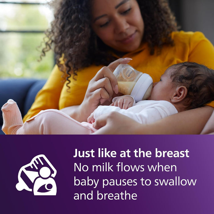PHILIPS AVENT NATURAL BABY BOTTLES WITH NATURAL RESPONSE NIPPLES (SLOW FLOW, FLOW 2), 4OZ, 2-PACK BABY BOTTLE AVENT
