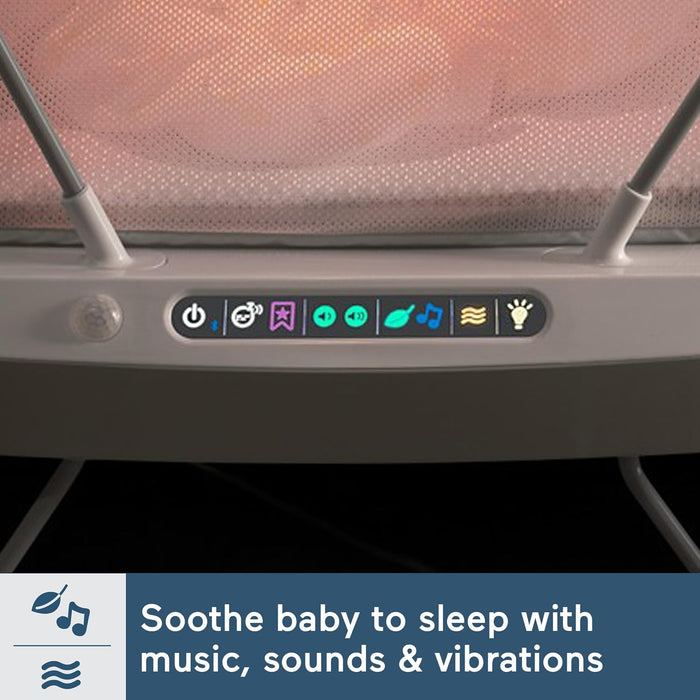 FISHER-PRICE BABY BEDSIDE SLEEPER LUMINATE BASSINET WITH SOUND DETECTION PLUS CUSTOMIZABLE LIGHTS MUSIC AND SOUNDS FOR NEWBORNS 0+ MONTHS
