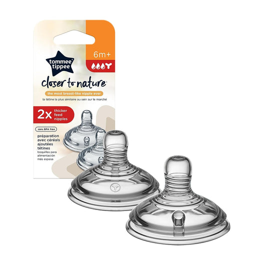 TOMMEE TIPPEE CLOSER TO NATURE NIPPLES - THICKER FEED - 2 PK