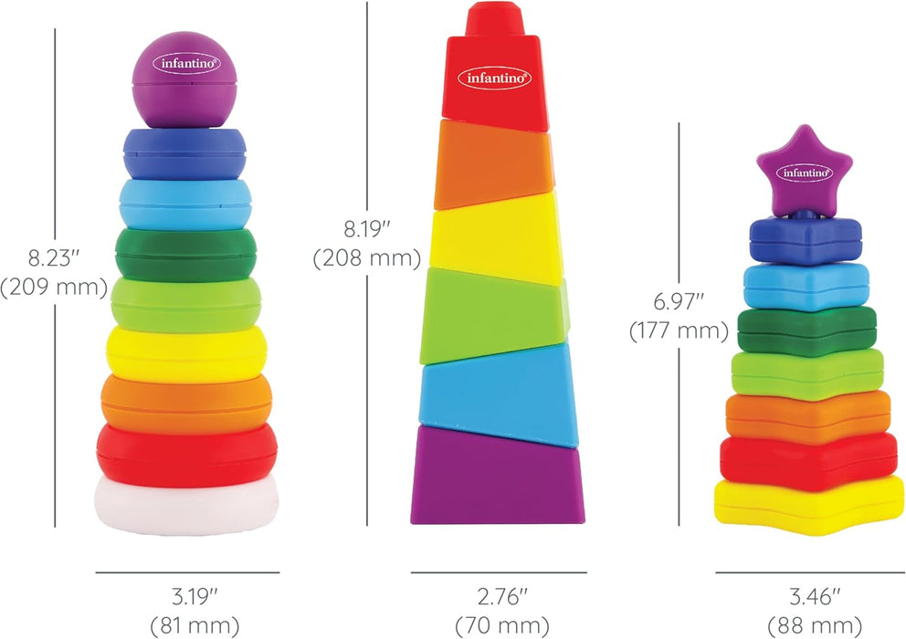 PLAYKIDIZ RAINBOW STACKERS TRIO SET - 23 PCS