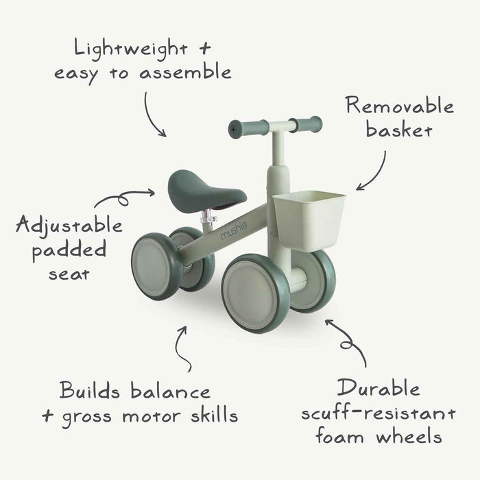 MUSHIE MINI TODDLER BIKE 4 WHEELS FIRST BALANCE BIKE - 12-24 MONTHS BIKE MUSHIE
