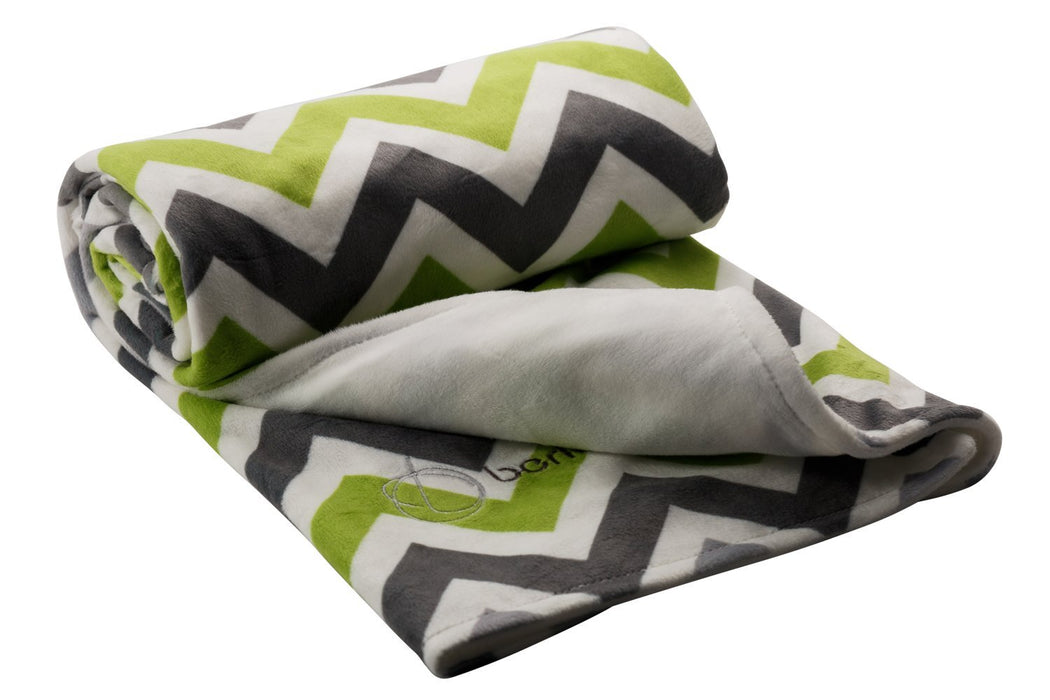 CHEVRON GREEN/GREY BLANKET