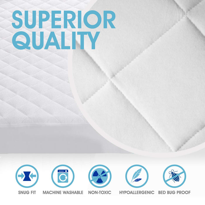 VENNETI CRIBMATTRESS COVER COTTON WATERPROOF MATTRESS PROTECTOR PREMIUM QUALITY HYPOALLERGENIC AND BREATHABLE FABRICS FITTED 28"/52"