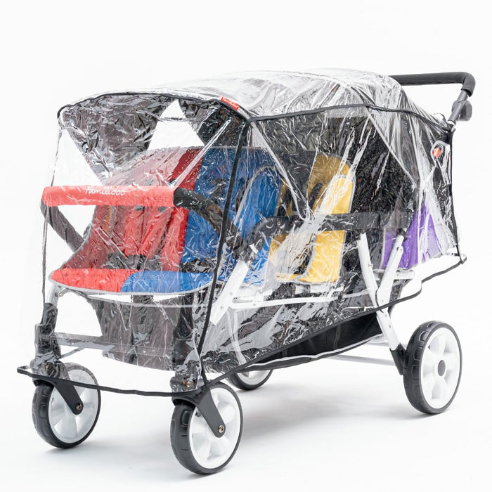 FAMILIDOO H6E 6 SEAT BABY STROLLER- DOUBLE CANOPY - DAYCARE STROLLERS WITH 5 POINT SAFETY HARNESS