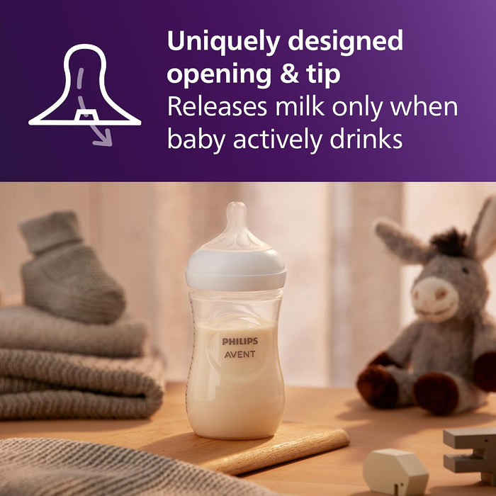 PHILIPS AVENT NATURAL BABY BOTTLES WITH NATURAL RESPONSE NIPPLES (MEDIUM FLOW, FLOW 3), 9OZ, 2-PACK BABY BOTTLE AVENT