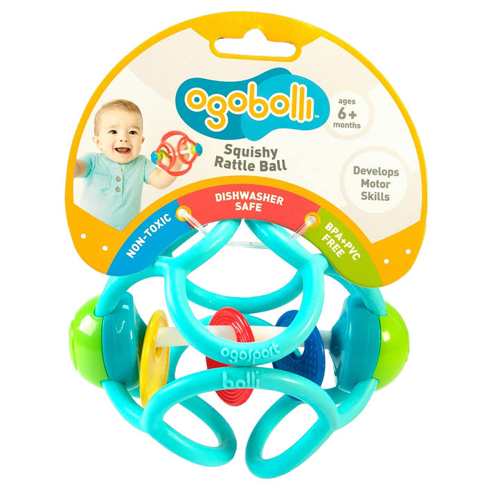 OgoBolli Rattle & Teether Toy for Babies - Blue