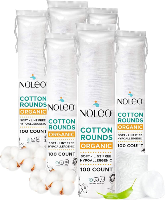 NOLEO Organic Cotton Rounds - Small 2" 6 Pack (600x) M4A