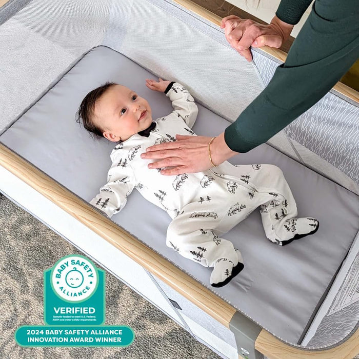 BOPPY PORTABLE BABY BASSINET - LIGHTWEIGHT, LOW, FOLD-FLAT TRAVEL BASSINET WITH MESH SIDES BASSINET BOPPY