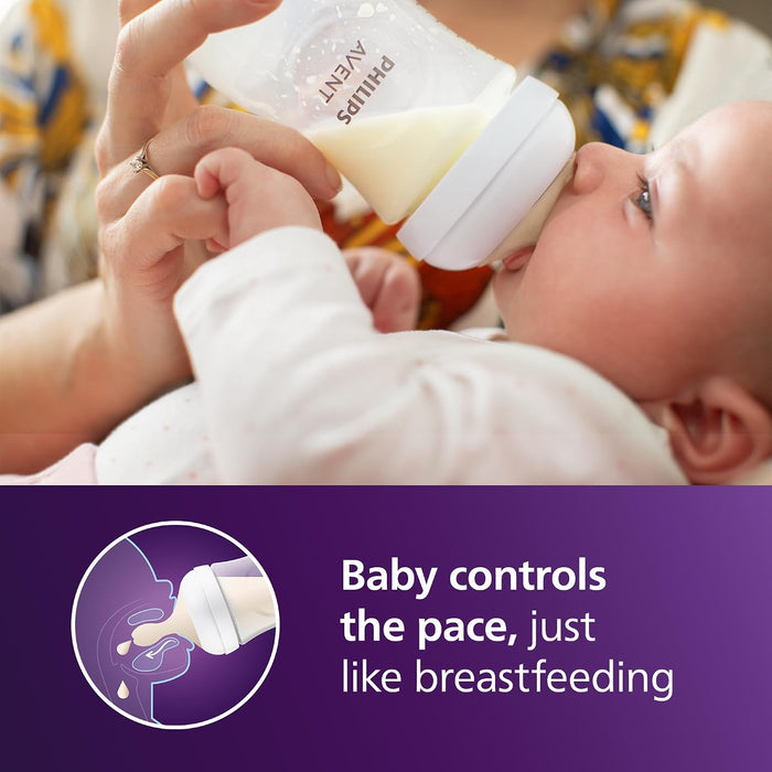 PHILIPS AVENT NATURAL BABY BOTTLES WITH NATURAL RESPONSE NIPPLES (MEDIUM FLOW, FLOW 3), 9OZ, 2-PACK BABY BOTTLE AVENT