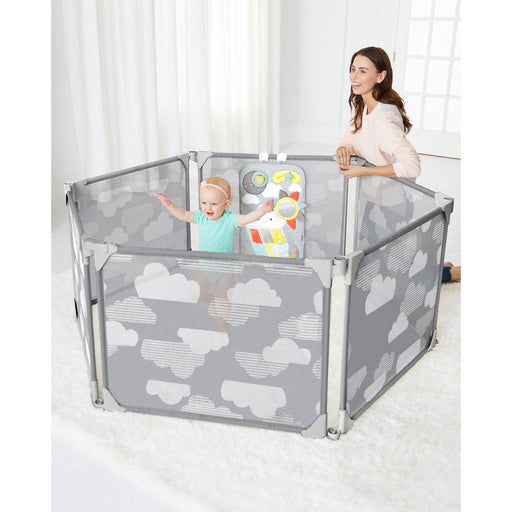 SKIP HOP PLAY ENCLOSURE EXPANDABLE BABY PLAYPEN - GRAY