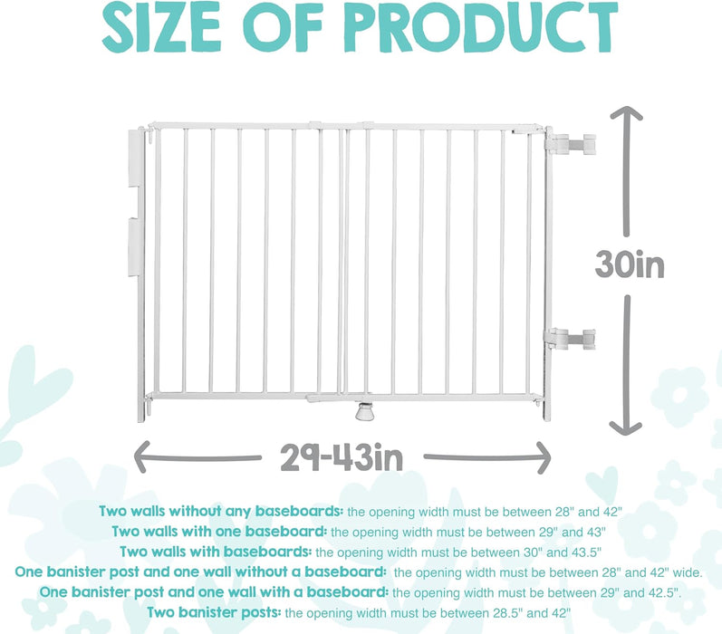 REGALO TOP OF STAIRS METAL BABY GATE FIT 28"-42" GATE REGALO