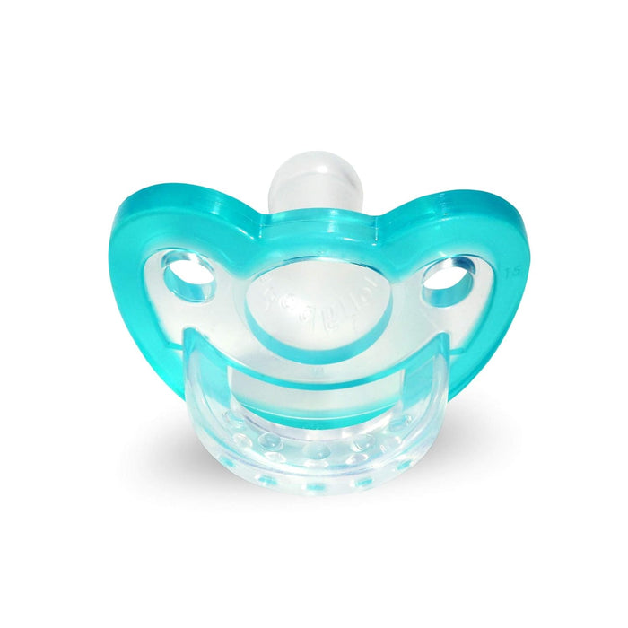 RAZBABY JOLLYPOP BABY PACIFIER PLUS, 3M+, TEAL, DOUBLE PACK