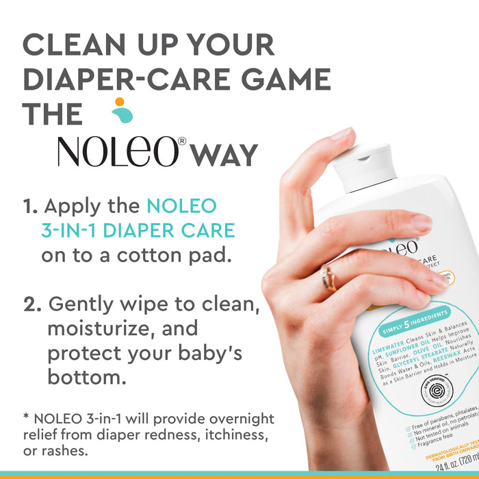NOLEO 3-IN-1 - Diaper Rash Cream - EWG Verified - 24oz M4A