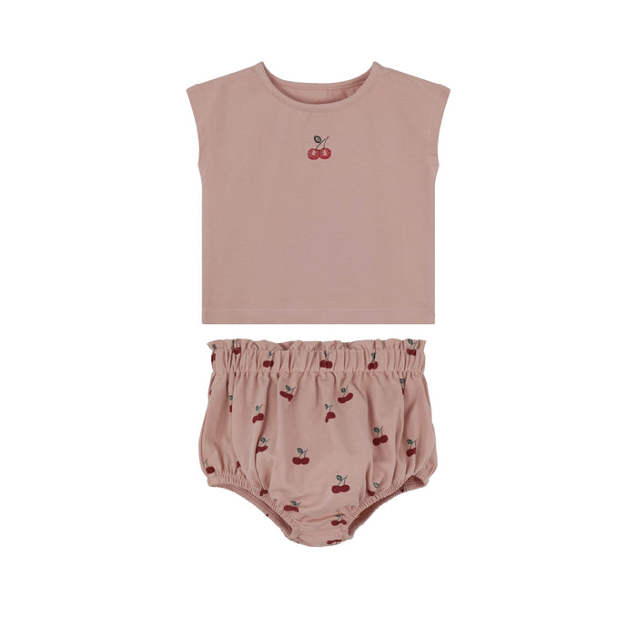 Cherry/ Boat short 2 piece set Pink Cherry Tricot Bebe