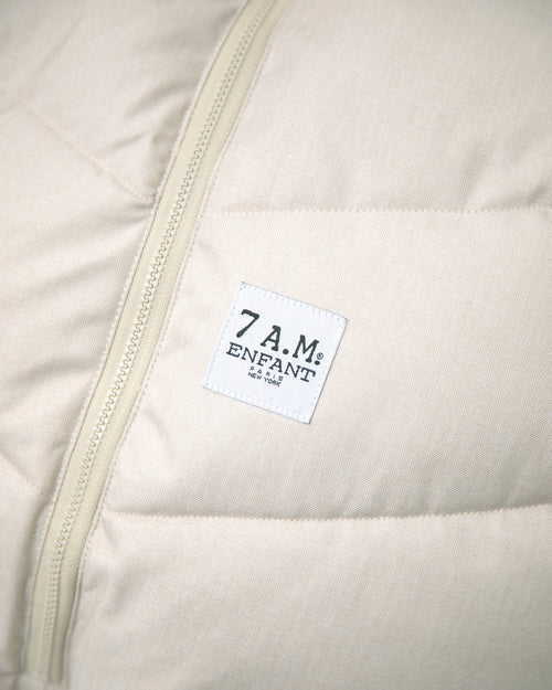 7AM ENFANT TUNDRA CAR SEAT COCOON TUNDRA IN WHITE FUR & BEIGE HEATHER BUNTING 7 A.M.