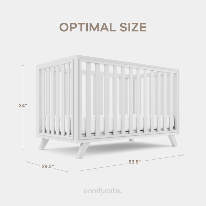 Baby Crib for 0 to 3 Years - All White Cribs Comfy Cubs